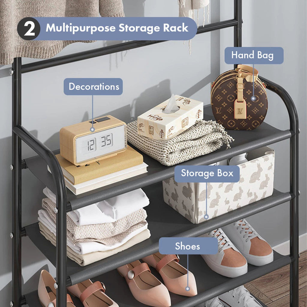 Shoe Rack Shelf 3 Tier - Black (60CM x 26CM x 138CM)