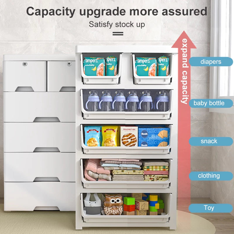 Drawer Storage Cabinet 7 Tier, 36 Cm- White