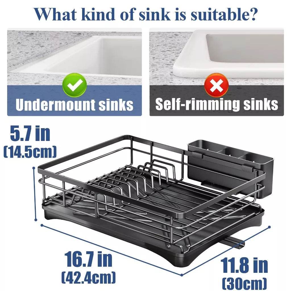 Dish Drainer with Utensil Holder-A75 / 1 Layer White - Thebrands