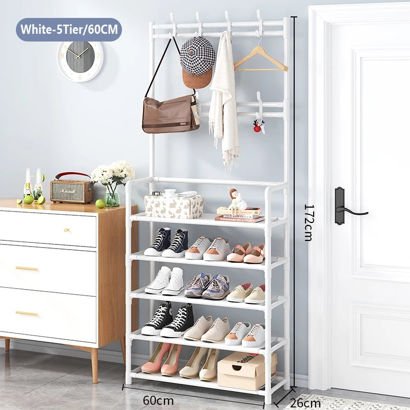 Shoe Rack Shelf 5 Tier - White (60CM x 26CM x 172CM)