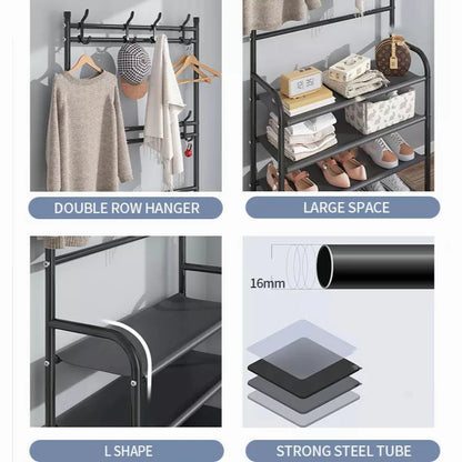 Shoe Rack Shelf 3 Tier - Black (60CM x 26CM x 138CM)
