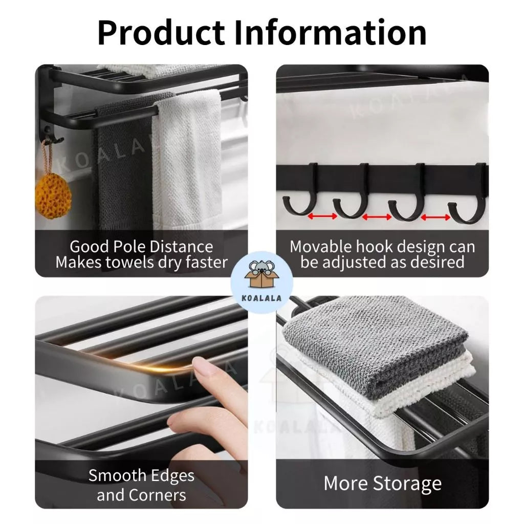 Bathroom Towel Rack Premium 60 cm (58CM x 20CM x 17CM)