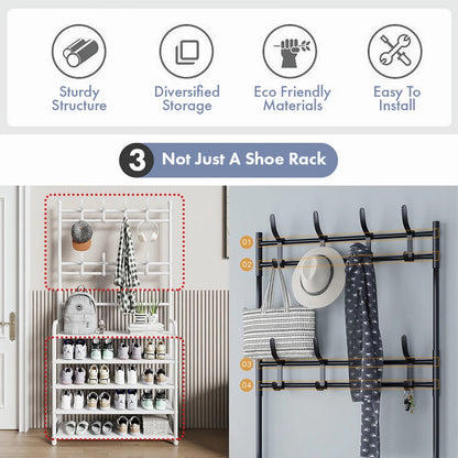 Shoe Rack Shelf 3 Tier - Black (60CM x 26CM x 138CM)