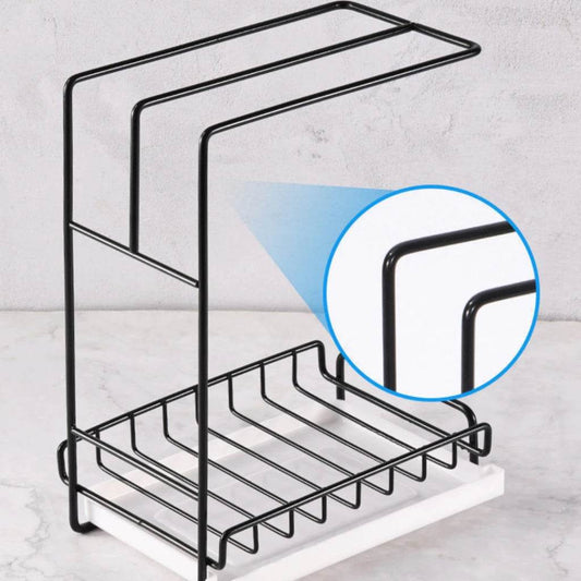 Rack Drainer for Kitchen Towel, Sponge and Soap Black - Thebrands