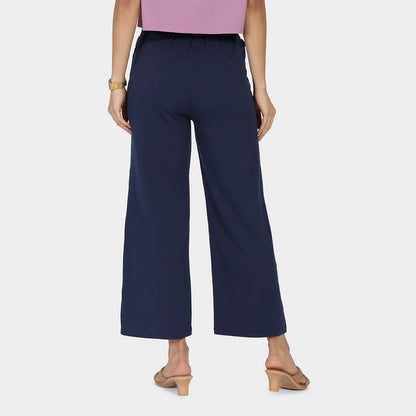 AM:PM Cotton Wide Legged Pants (Naina Navy)