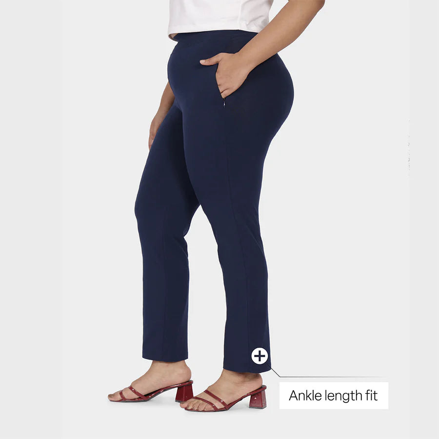 AM:PM Cotton Straight Pants (Naina Navy)