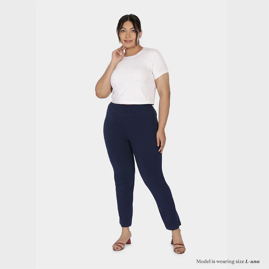 AM:PM Cotton Straight Pants (Naina Navy)