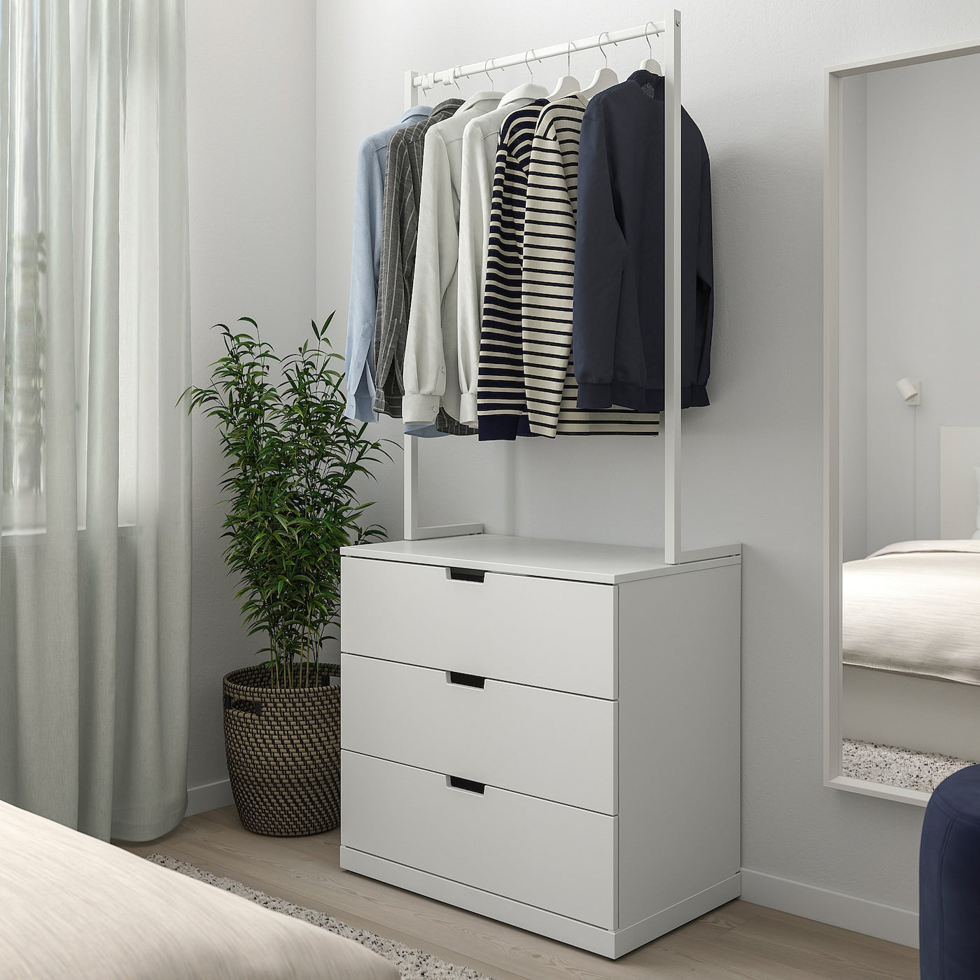 NORDLI Chest of 3 drawers, white, 80x192 cm