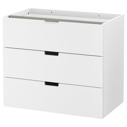 NORDLI Chest of 3 drawers, white, 80x192 cm