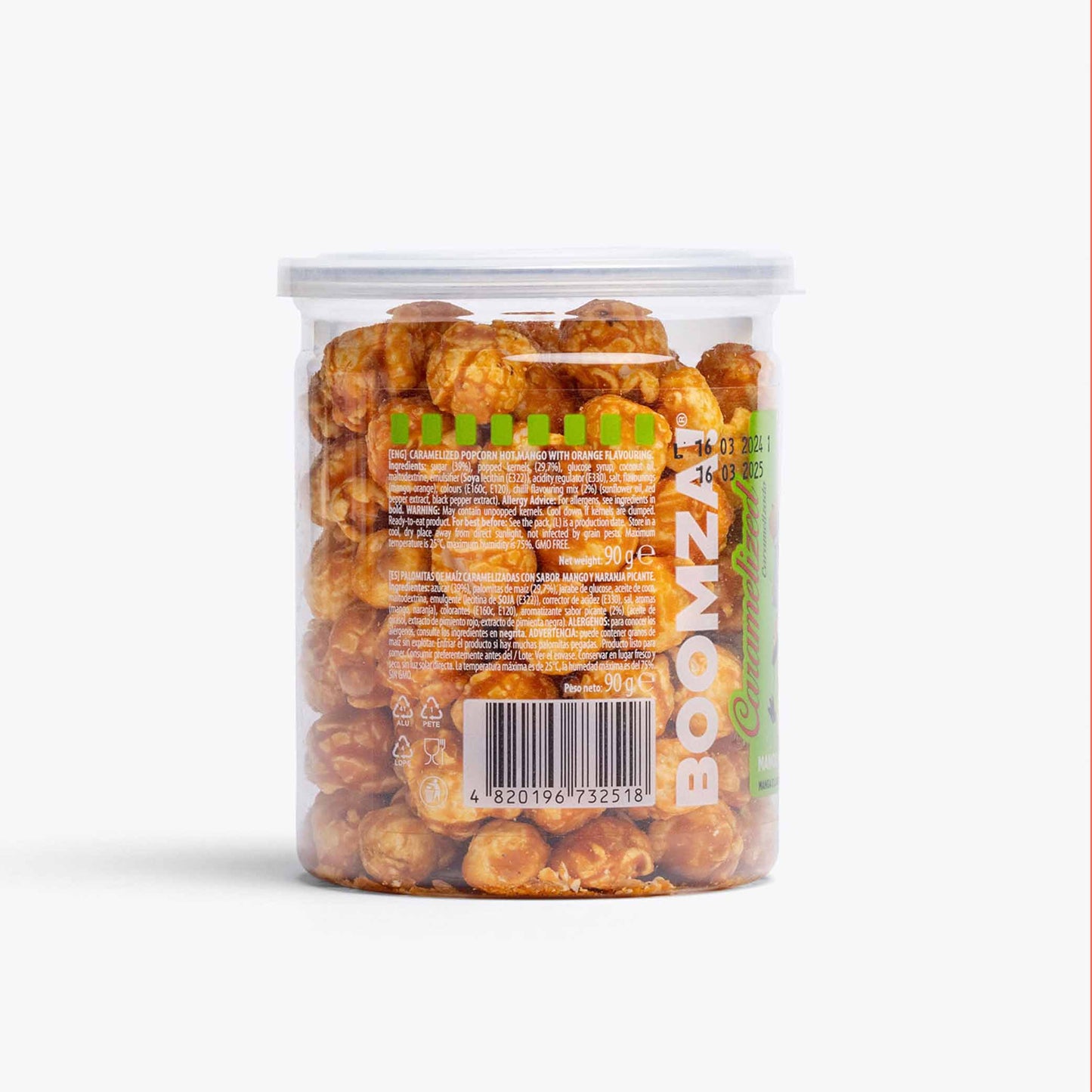 Caramelized Popcorn in Tube, Chili- Mango 90 g
