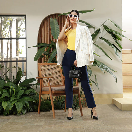 AM:PM Cotton Straight Pants (Naina Navy)