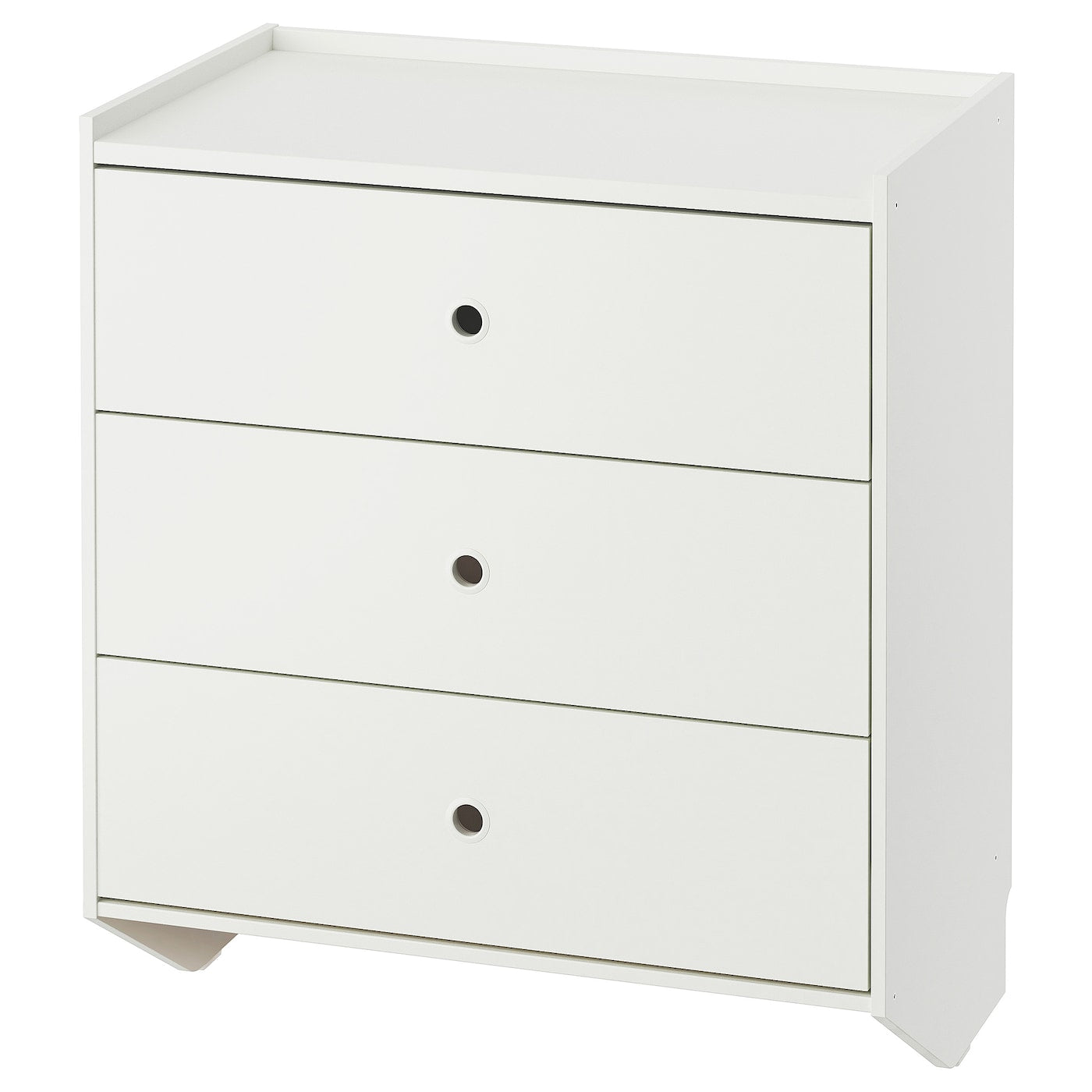RACKNAS Chest of 3 drawers, white/wall mounted, 69x78 cm