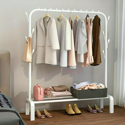 Laundary Cloth Rack Organizer  8 Hooks, White