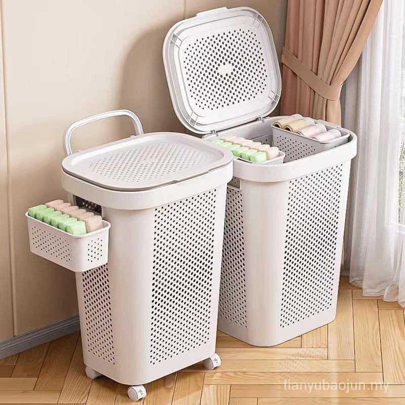 Laundary Basket 45L Ivory + Handle