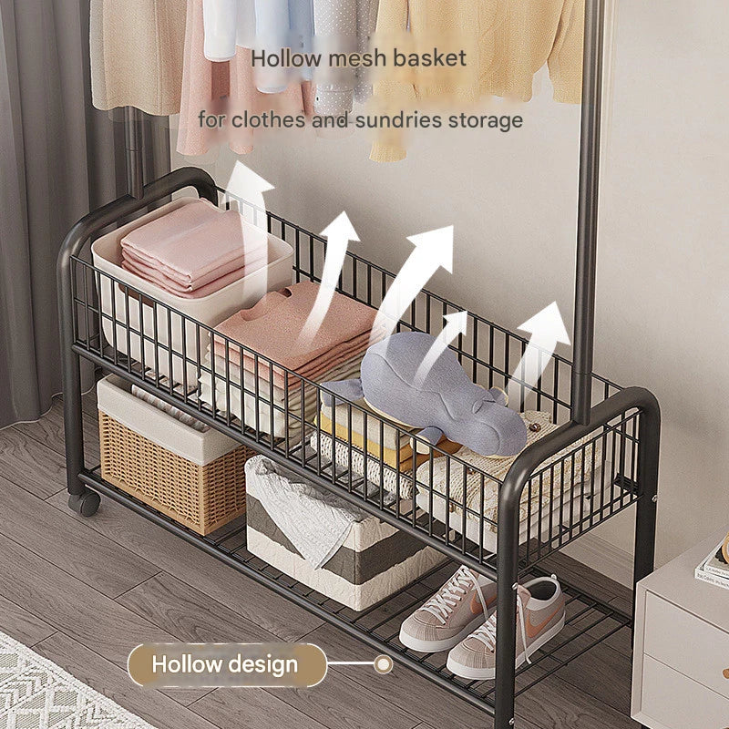 Clothes Rack With Basket - White 60 Cm
