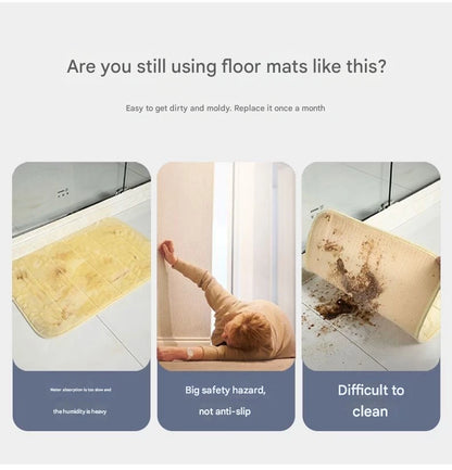 Door Mat - White Brown