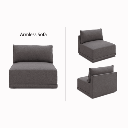 FABRIC SOFA SINGLE SEATER (GREY) 152*190*20CM - Thebrands