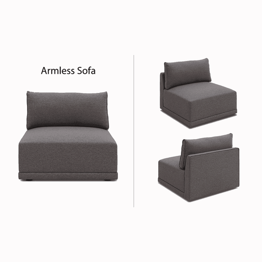 FABRIC SOFA SINGLE SEATER (GREY) 152*190*20CM - Thebrands