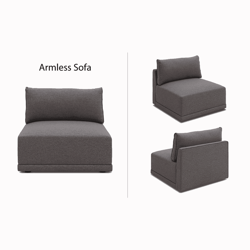 FABRIC SOFA SINGLE SEATER (BLACK) 152*190*20CM - Thebrands