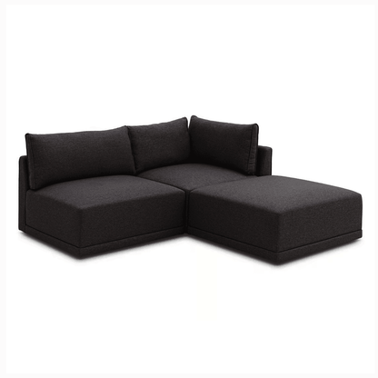 FABRIC SOFA SET (BLACK) - Thebrands
