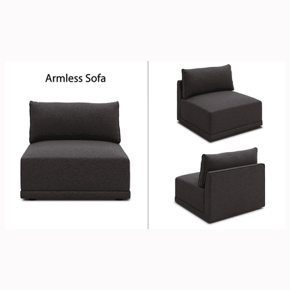 FABRIC SOFA SINGLE SEATER (BLACK) 152*190*20CM - Thebrands