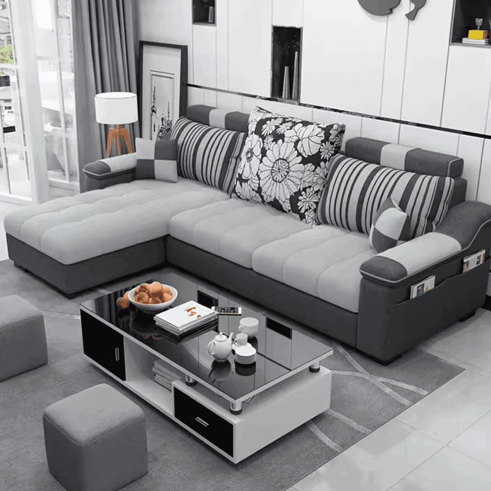 Modern L shaped Fabric sofa set - Thebrands