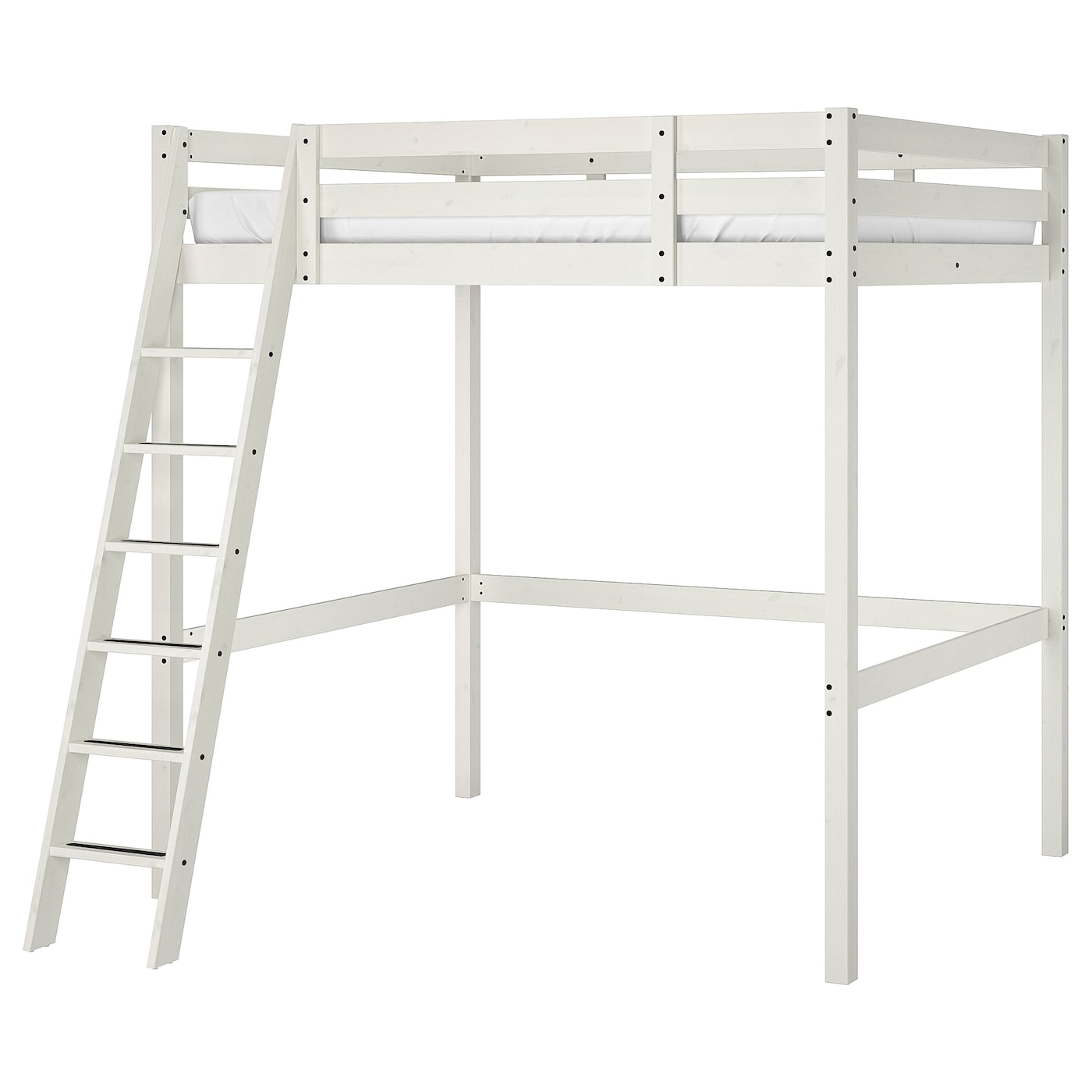 STORA Loft bed frame, white stain, 140x200 cm