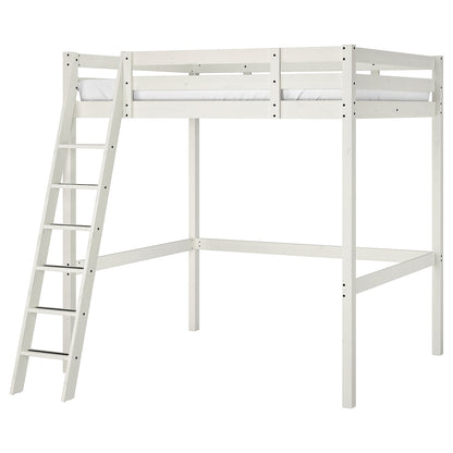 STORA Loft bed frame, white stain, 140x200 cm
