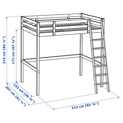 STORA Loft bed frame, white stain, 140x200 cm
