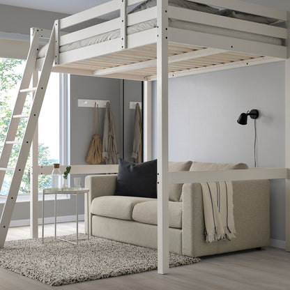 STORA Loft bed frame, white stain, 140x200 cm