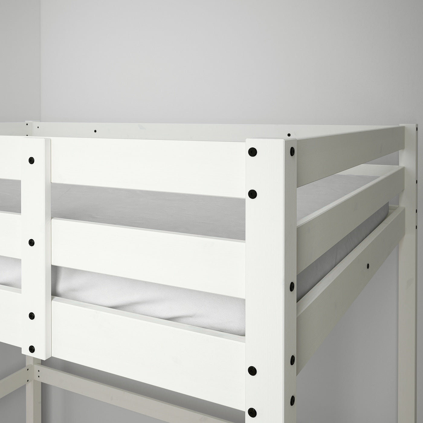 STORA Loft bed frame, white stain, 140x200 cm