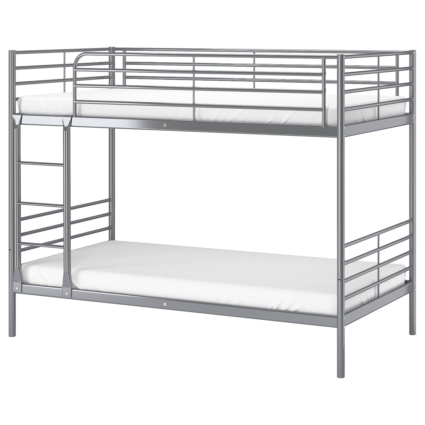 SVÄRTA Bunk bed frame, silver-colour, 90x200 cm