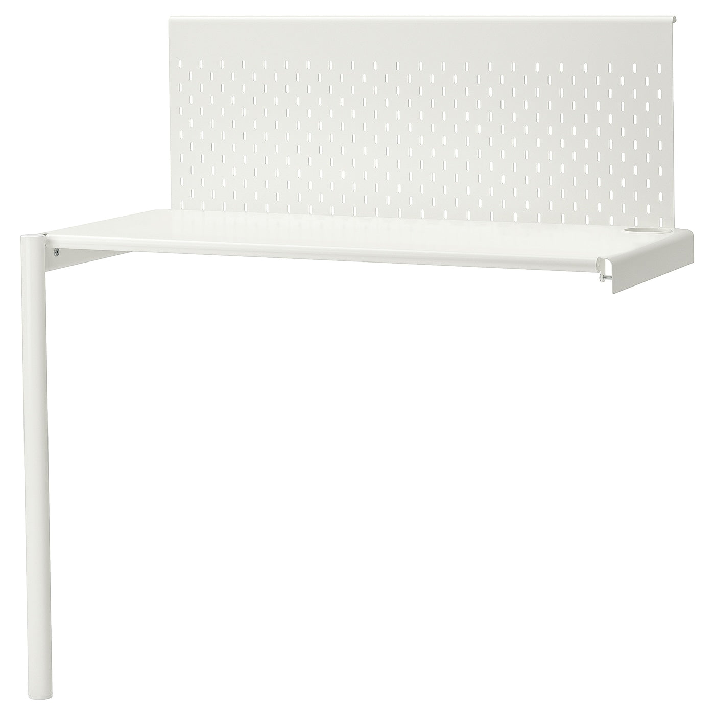 VITVAL Loft bed frame with desk top, white/light grey, 90x200 cm
