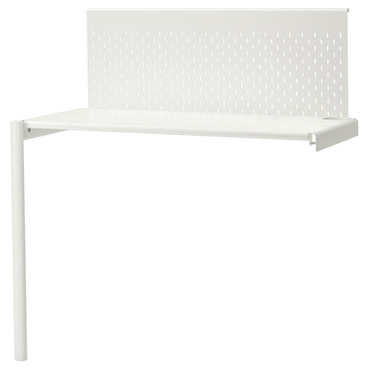 VITVAL Loft bed frame with desk top, white/light grey, 90x200 cm