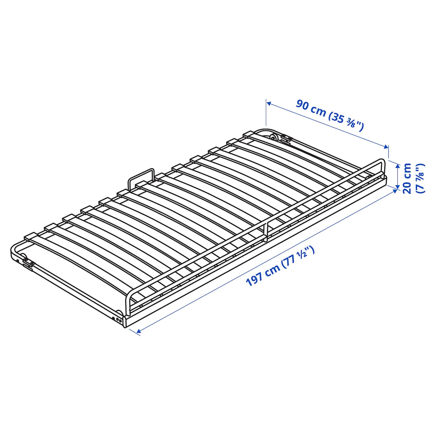 VITVAL Underbed, white, 90x200 cm
